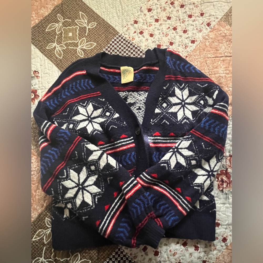 Holiday Pattern Cardigan (Blue)
